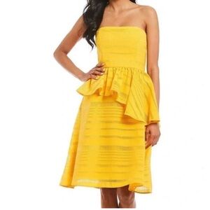 Yellow Strapless Dress